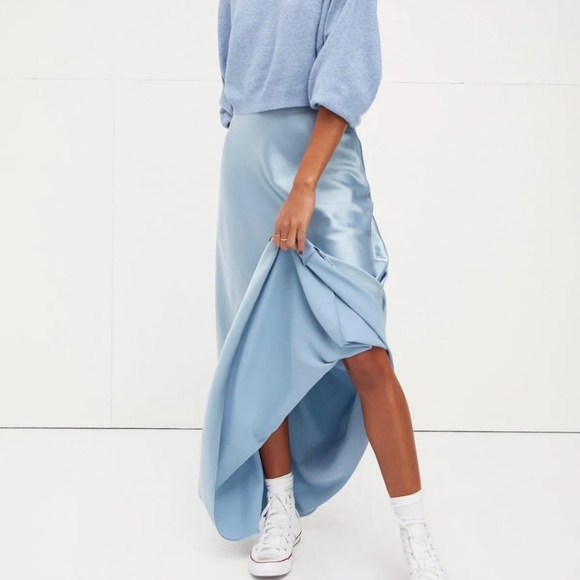 Free People Dresses & Skirts - Free People Janessa Satin Maxi Skirt Size 6